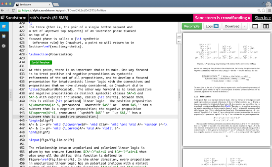 Sharelatex: Collaborative Scientific Typesetting - Sandstorm Blog